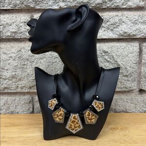 Stunning Leopard Animal Print Velvet Necklace